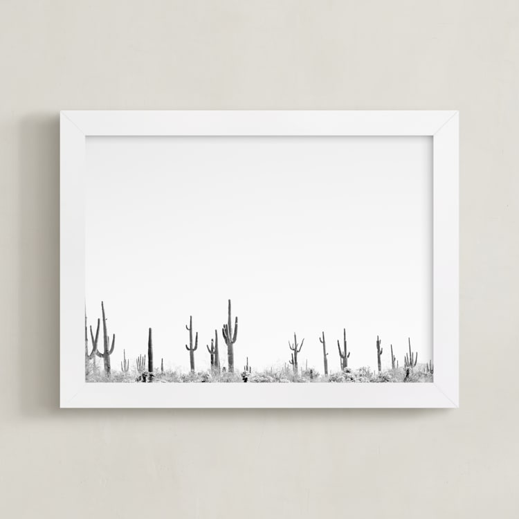 "Carnegie Gigantic" - Art Print in White by DENiSE CREW. - Framed