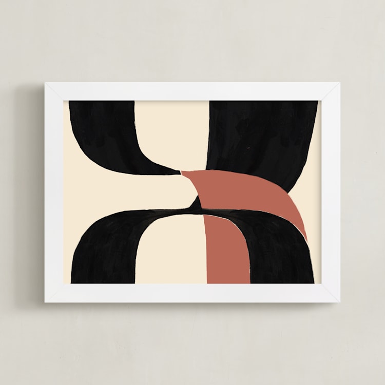 "Shifts" - Art Print in Carotenoid by Bethania Lima - Framed