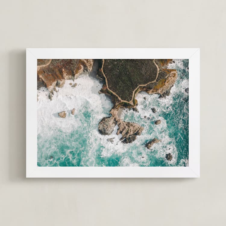 "Path To Happiness" - Art Print in Lagoon by Christian Florin - Framed