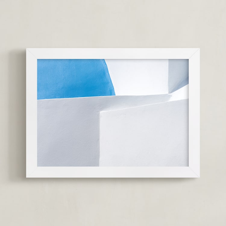 "Greek Geometry 2" - Art Print in Santorini by Jacquelyn Sloane Siklos - Framed