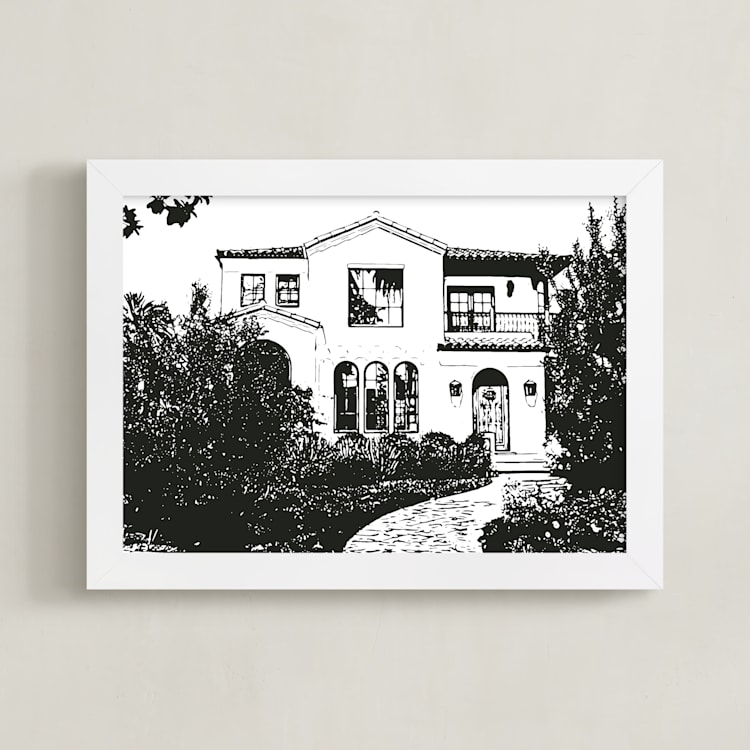 "House: Custom Print" - Custom Print in Black by Minted - Framed