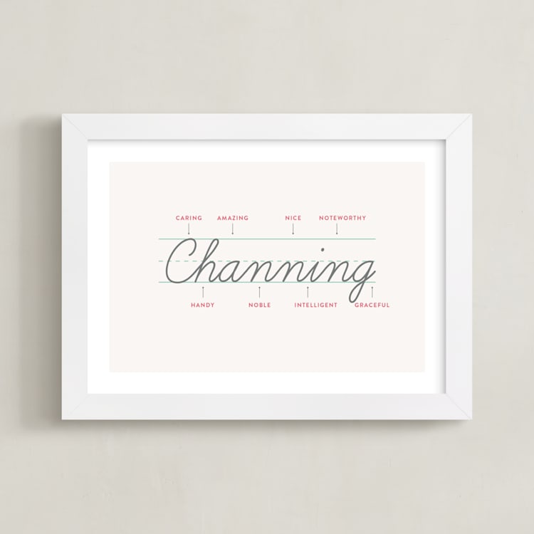 "Anatomy Of A Name" - Personalized Art Print in Ivory by Shari Margolin - Framed