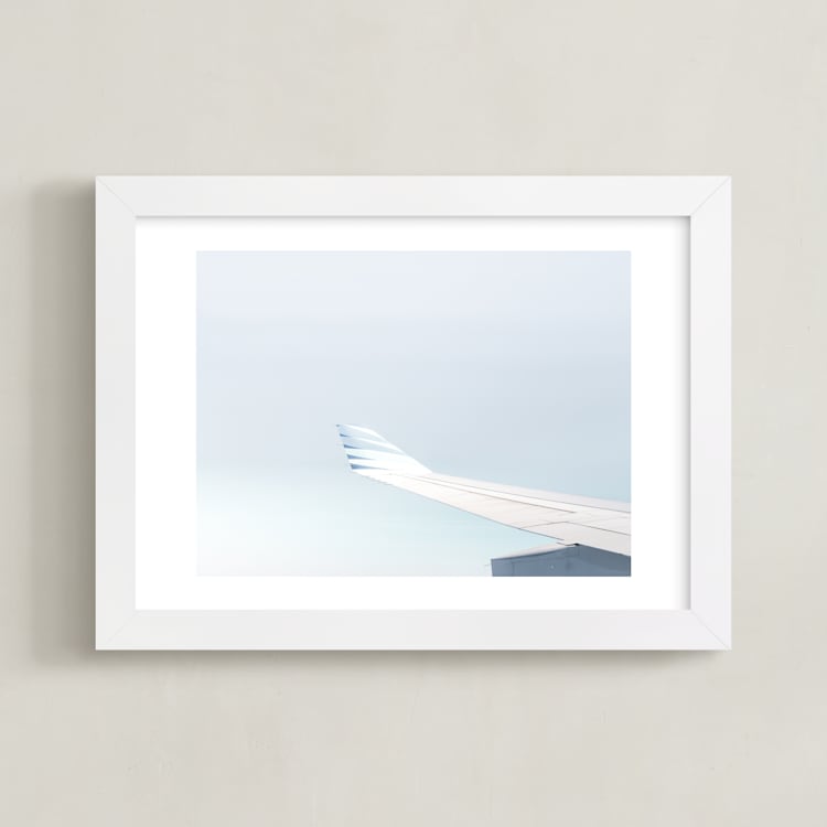"Left Wing" - Art Print in Sky Blue by David Michuki - Framed