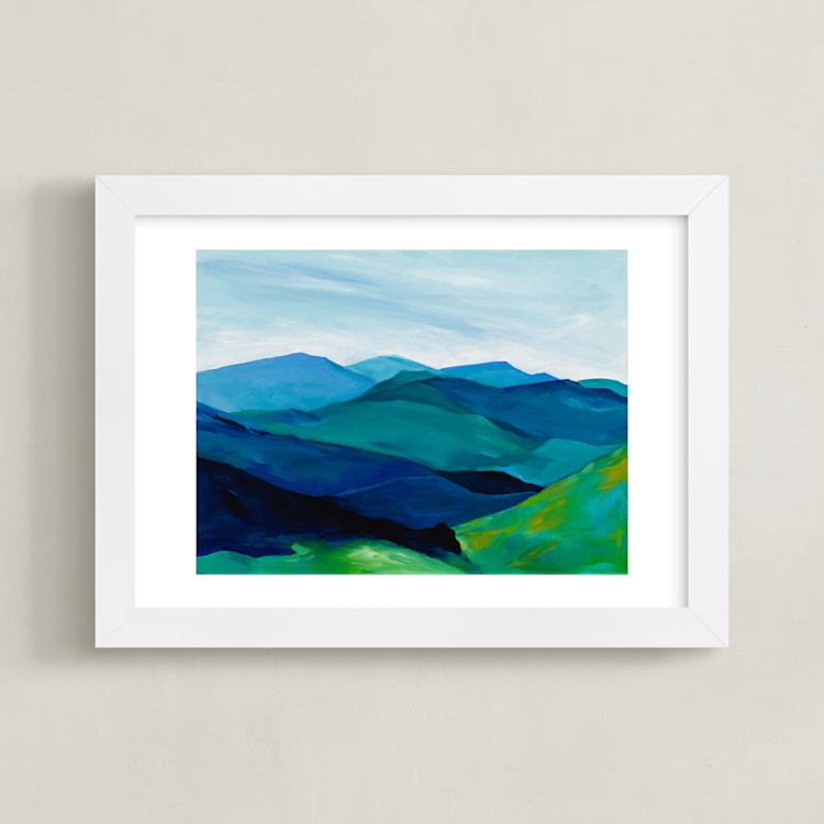 "Enchanted Vista" - Art Print in White by Jenny Partrite - Framed