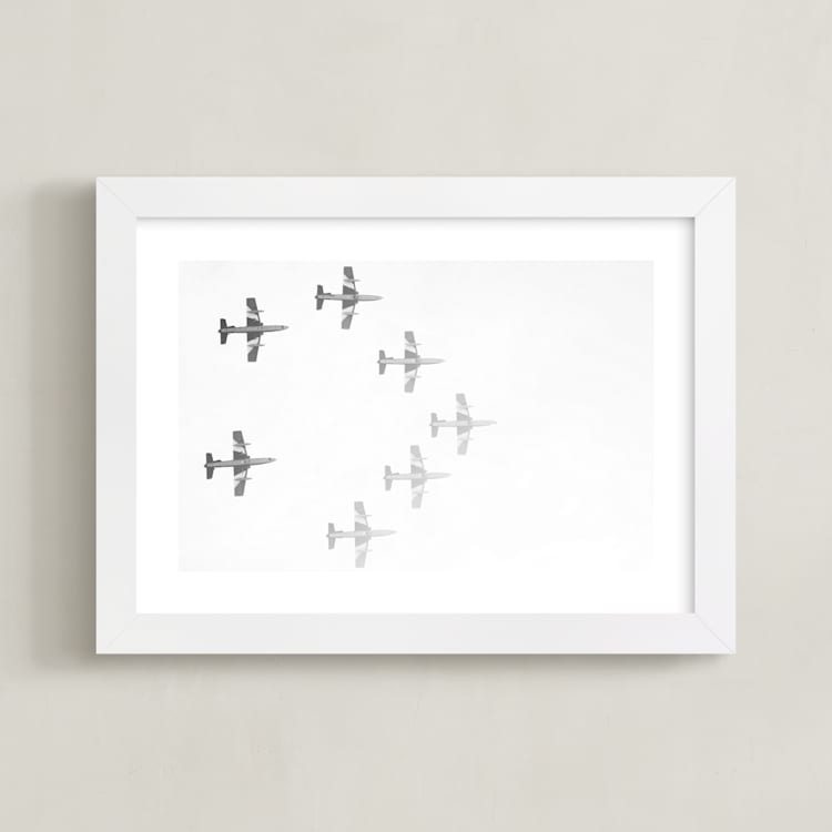 "Fly This Way" - Art Print in Smoky Grey by Heather Marie - Framed