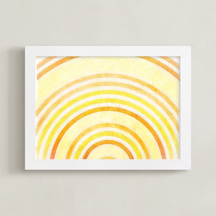 "In The Morning Sun" - Art Print in Yellows by Alex Isaacs Designs - Framed