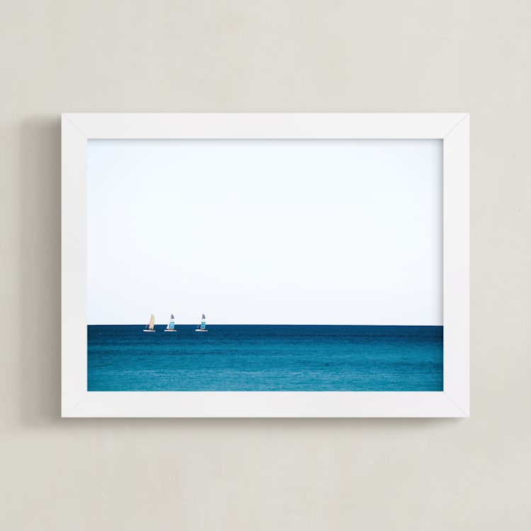 "Little Sailors" - Art Print in navy by lulu and isabelle - Framed