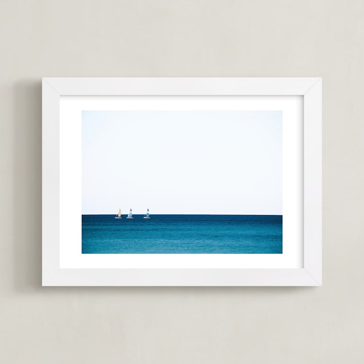 "Little Sailors" - Art Print in navy by lulu and isabelle - Framed