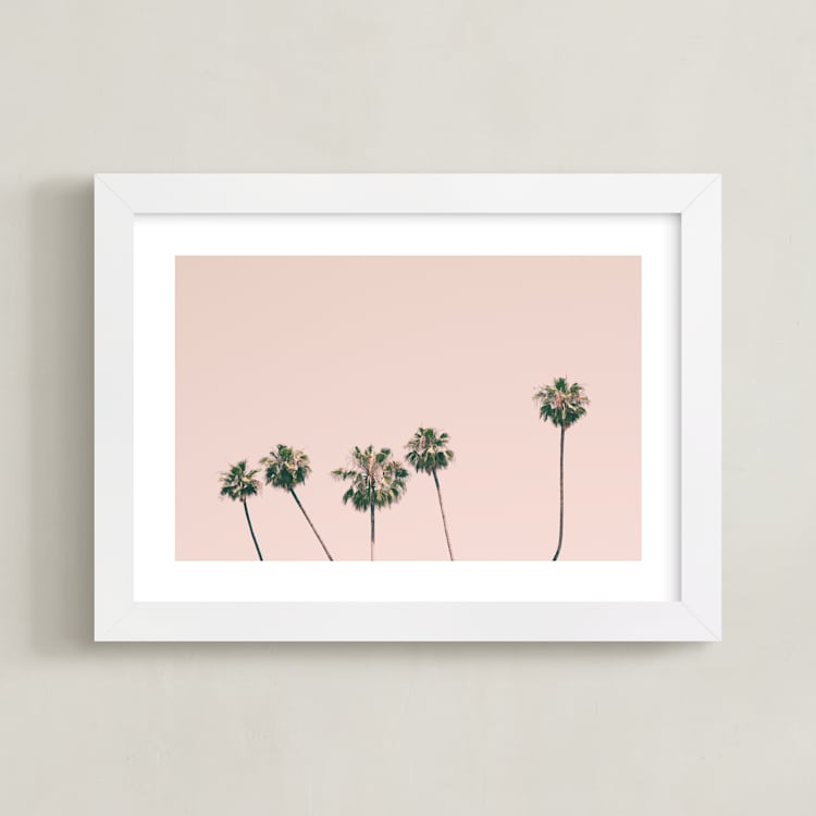 "Five" - Art Print in rose smoke by Caroline Mint - Framed