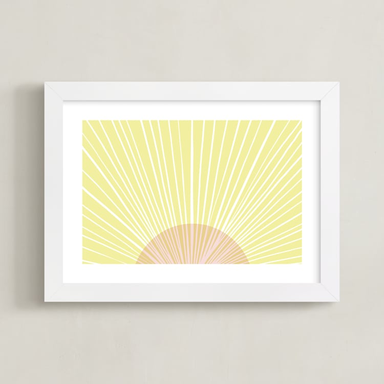 "Pastel Sunrise" - Art Print in Sunshine by Kerry Doyle - Framed