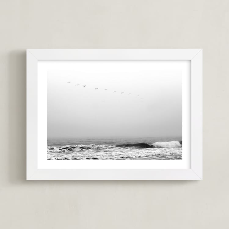 "Drifting Away" - Art Print in Shadow by Three Wings North - Framed