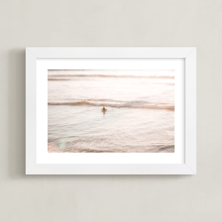 "Learning the Sea" - Art Print in Sunset Glow by Shannon Howard - Framed