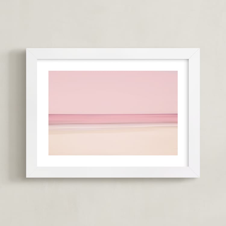 "Ocean Lines" - Art Print in Rose by Irene Suchocki - Framed