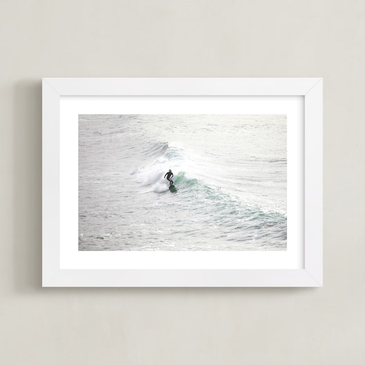 "Hat Day" - Art Print in Seafoam by Shannon Howard - Framed
