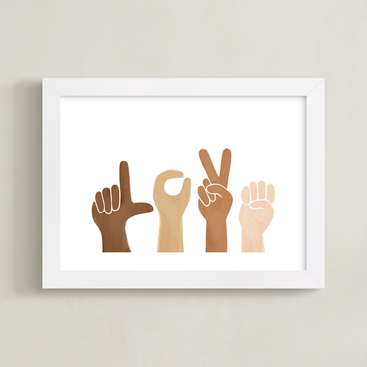 "Love Letters" - Art Print in Skin Tones by Jessie Steury - Framed