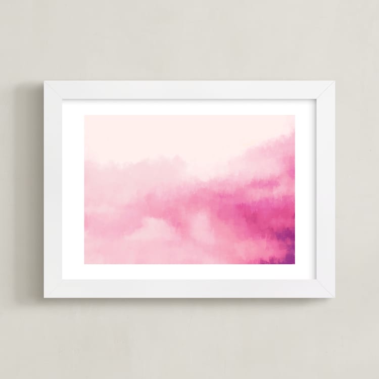 "Pink Haze" - Art Print in Cotton Candy by Rebecca Rueth - Framed