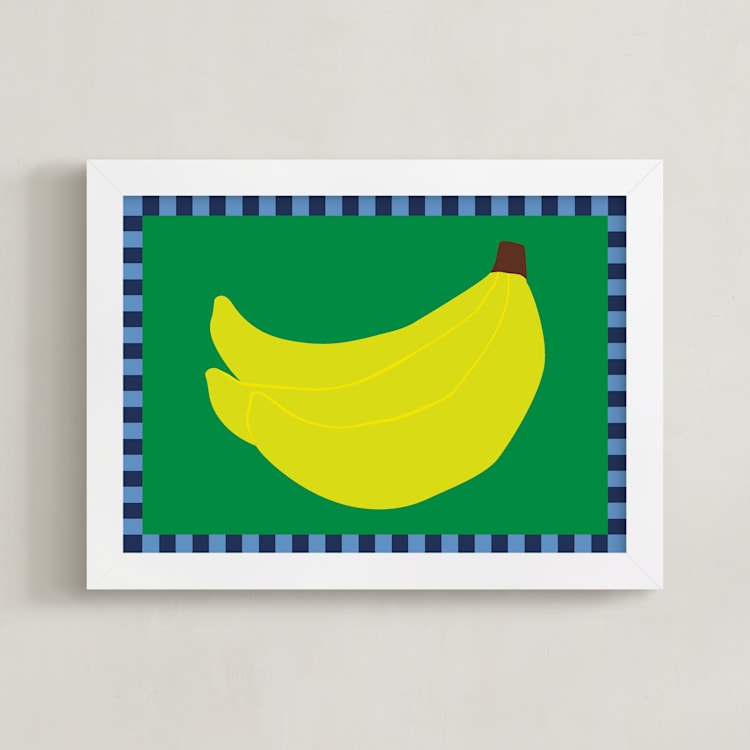 "Fruits 2" - Art Print in Grass by Jennifer Lew - Framed