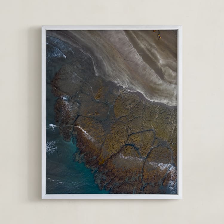 "Making Tracks" - Art Print in Sea Blue by Alaric Yanos - Framed