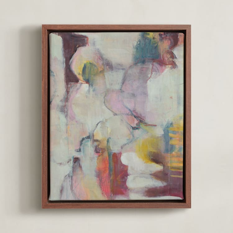 "Moment 1" - Art Print in Warm Whites and Shades by Lenay Hughes - Framed Canvas
