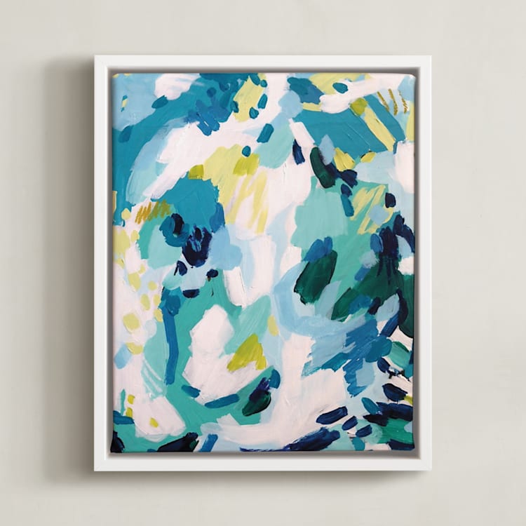 "Dash" - Art Print in Turquoise by Katie Craig - Framed Canvas