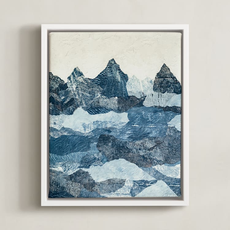 "Torn Tides 2" - Art Print in Naval Drift by Courtney Crane - Framed Canvas