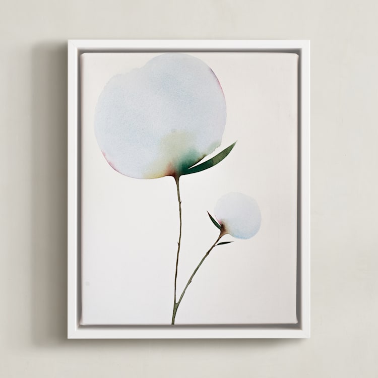 "Paran Bloom 01" - Art Print in Morning Blue by jinseikou - Framed Canvas