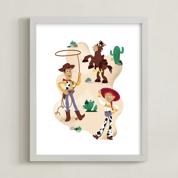 "Woody's Roundup" - Art Print in Desert by Katie Zimpel - Framed