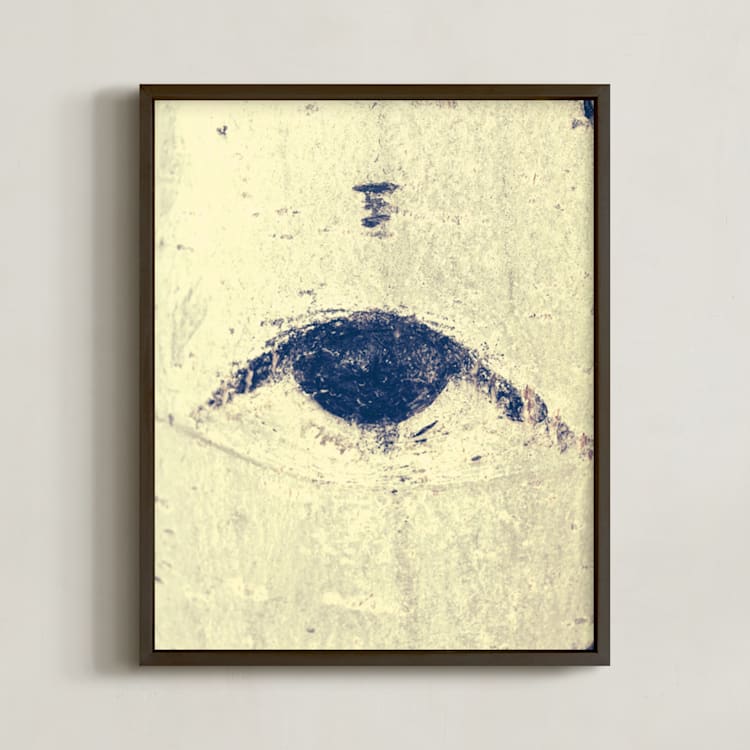 "Melancholy Gaze" - Art Print in sunlight white by Design Lotus - Framed