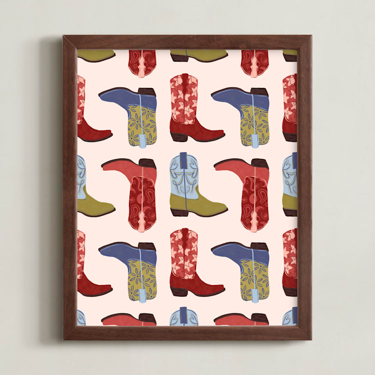 "Howdy Partner 3" - Art Print in Multi by Gabrielle Neil - Framed