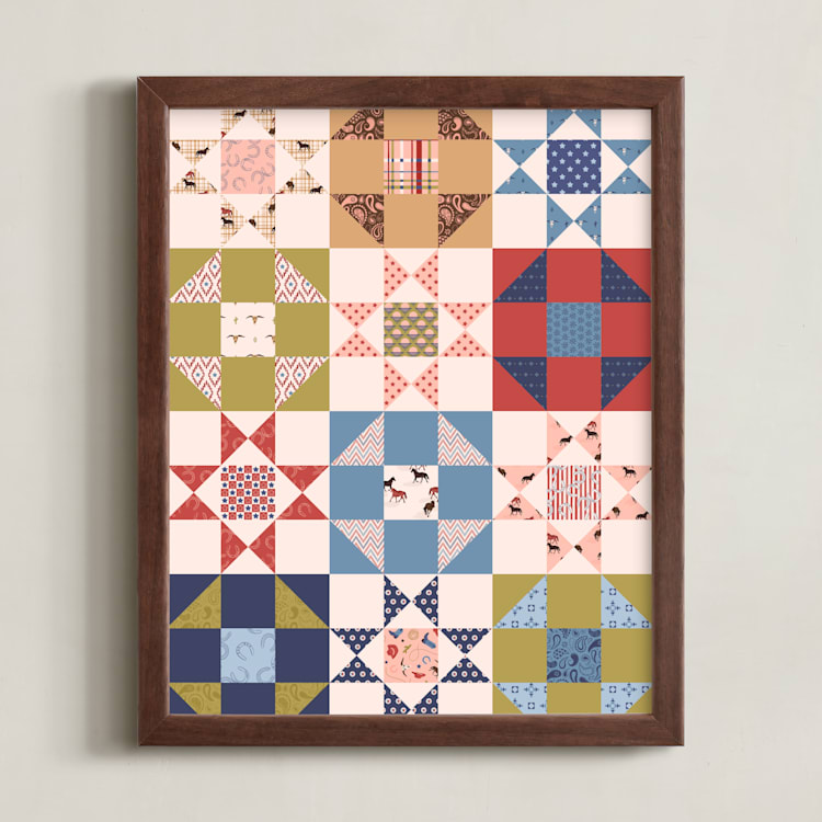"Howdy Partner 1" - Art Print in Multi by Gabrielle Neil - Framed