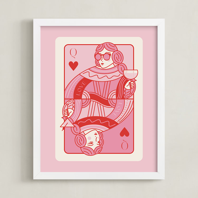 "The Queen: Custom Print" - Custom Print in Bubblegum by Jenna Holcomb - Framed