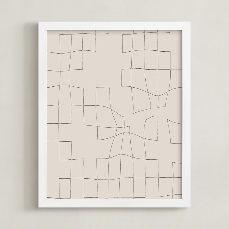 "Loose Framework" - Art Print in Chalk by Beth Vassalo - Framed
