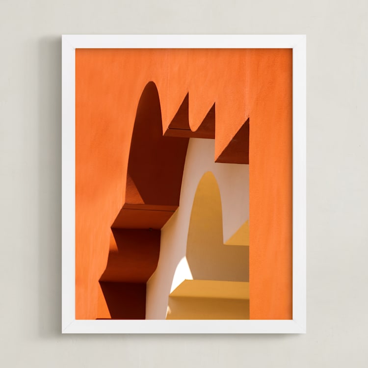 "Moroccan Angles I" - Art Print in Terracotta by Lisa Sundin - Framed