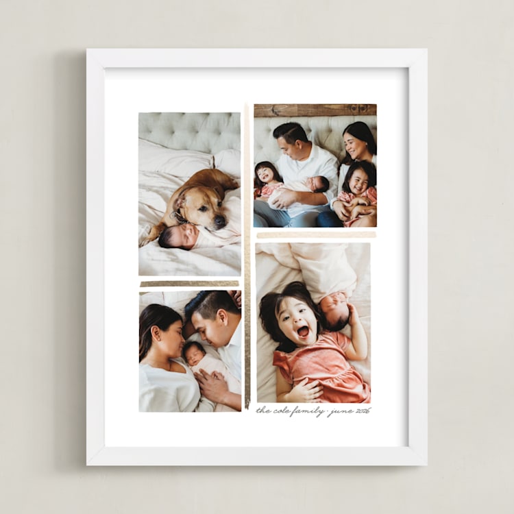 "4 Photo Collage" - Foil Framed Photo in Gold by Hooray Creative - Framed