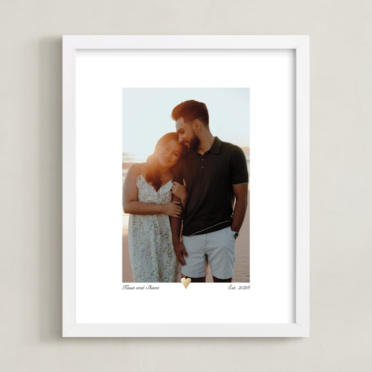 "With a Heart: Foil Framed Photo" - Foil Framed Photo in Gold by Laura Hamm - Framed