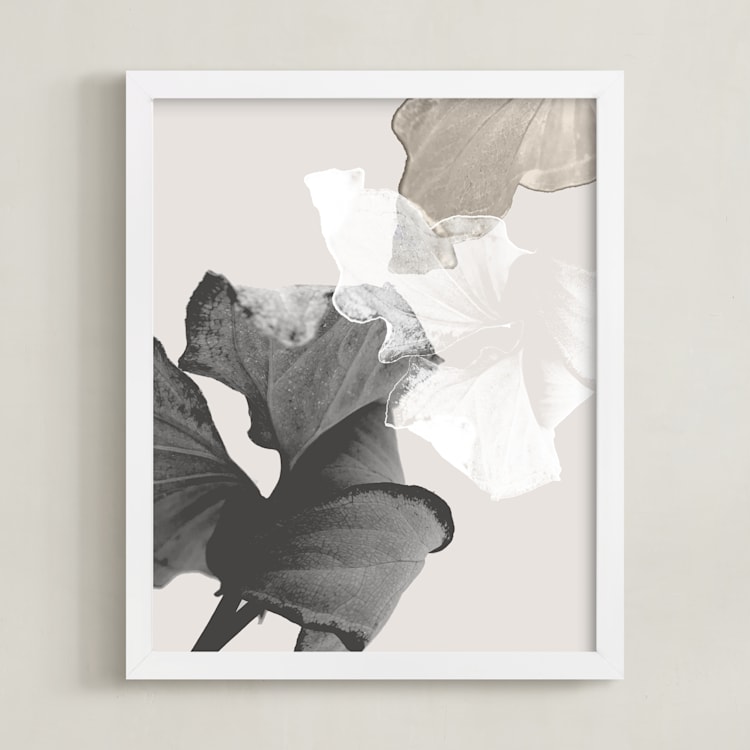 "Refractions" - Art Print in Taupe by Creo Study - Framed