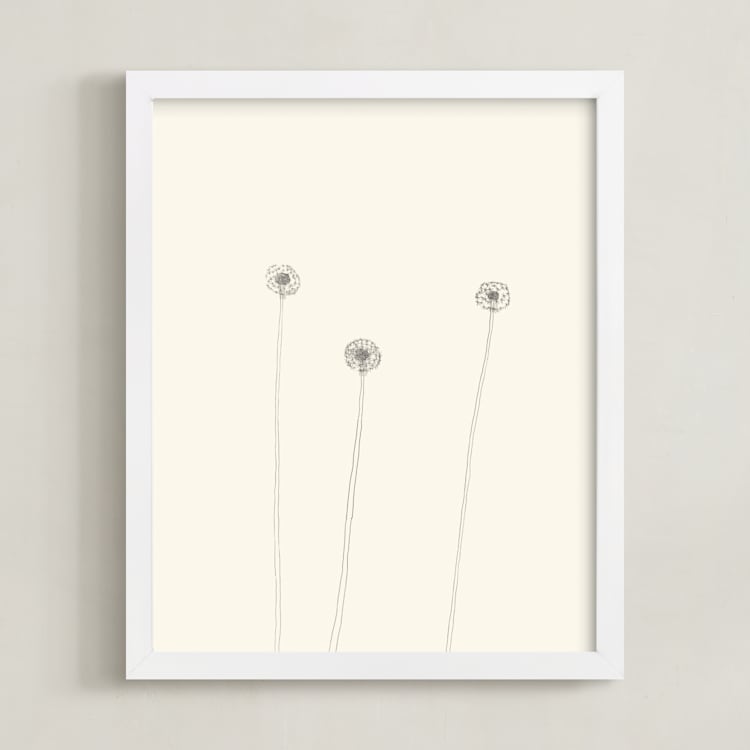 "Dandelions" - Art Print in Ivory by Jorey Hurley - Framed