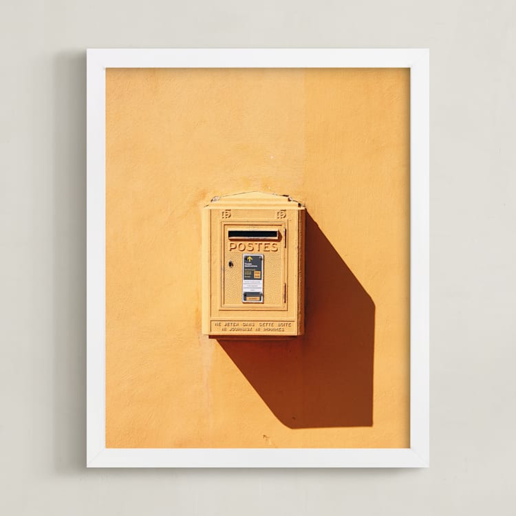 "La Poste" - Art Print in Bright Yellow by lulu and isabelle - Framed