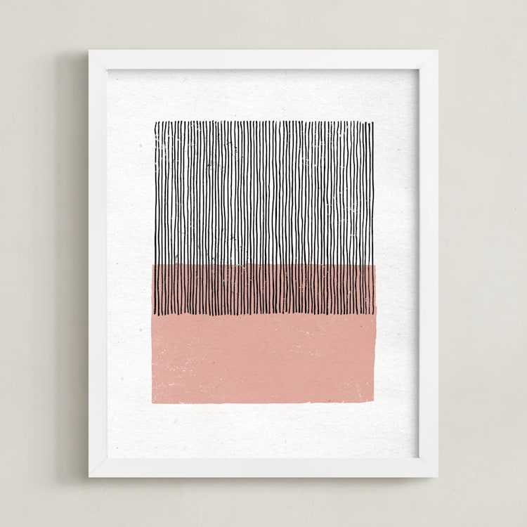 "Color Streak" - Art Print in Dusty Rose by Kiersten Garner - Framed