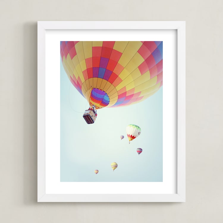 "Summer Sky" - Art Print in Sky Blue by Haley Warner - Framed