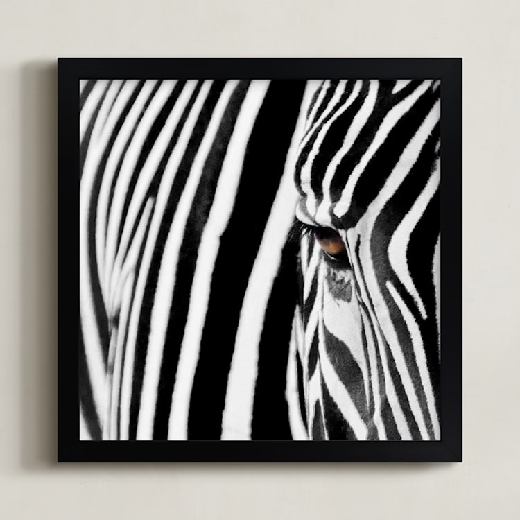 "Stripes" - Art Print in Dark Black by Melissa Wagner - Framed