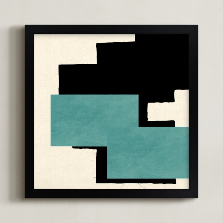 "Layered Remnants 1" - Art Print in Glacier Lake by Debra Pruskowski - Framed