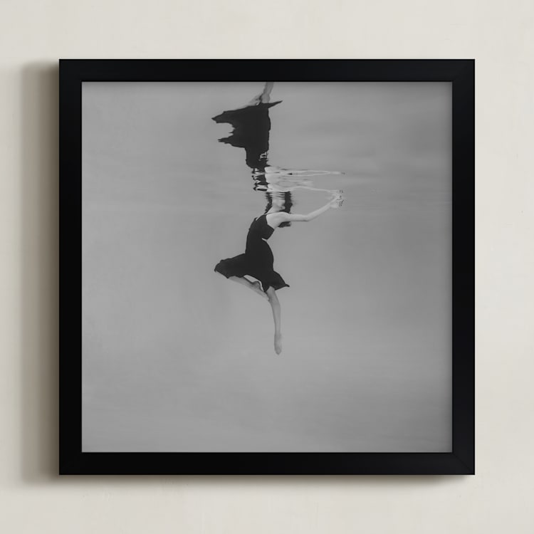 "Softly" - Art Print in Smoke by Mallory Morrison - Framed