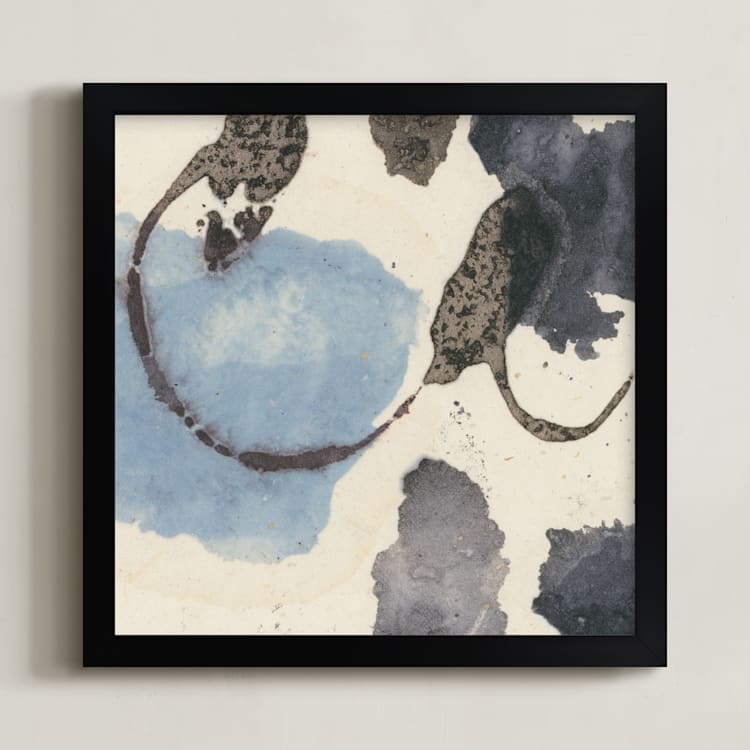 "Amorphous 2" - Art Print in Light Blue by Renée Stramel - Framed