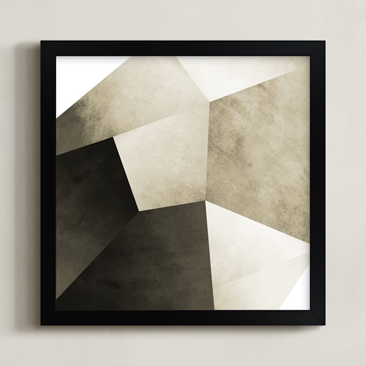 "Lemurian Facets Three" - Art Print in Lemurian Latte by Hannah Lipking - Framed