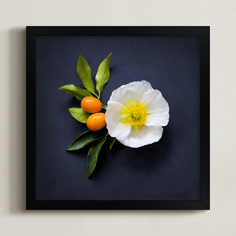 "Bold and Botanical No. 1" - Art Print in Navy Chalkboard by Maddy Hague - Framed