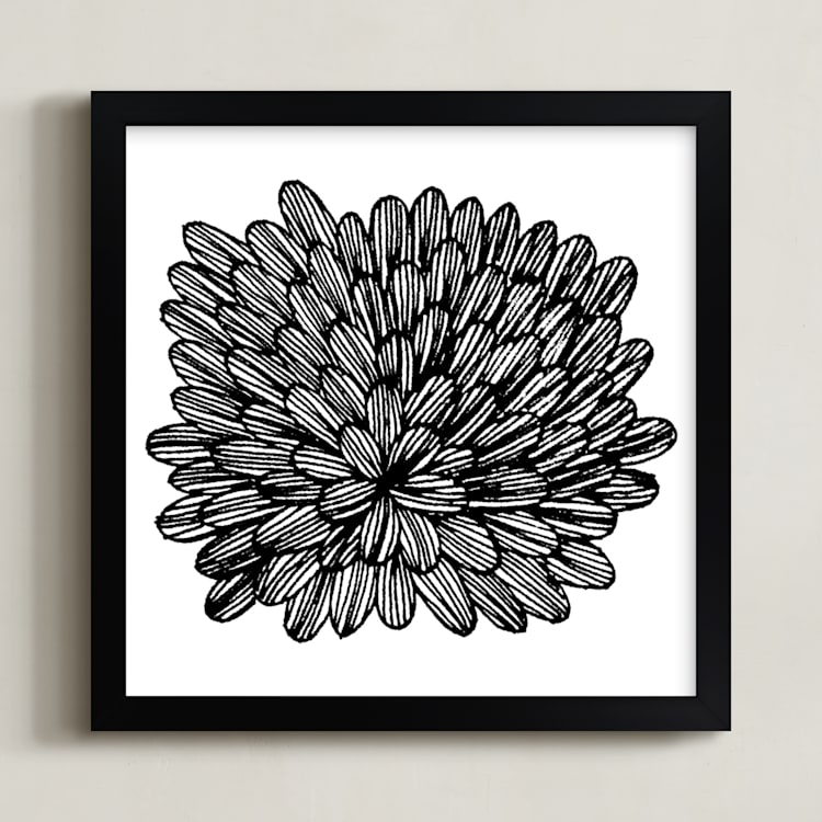 "eccentric leaves" - Art Print in black by Ramoncita - Framed