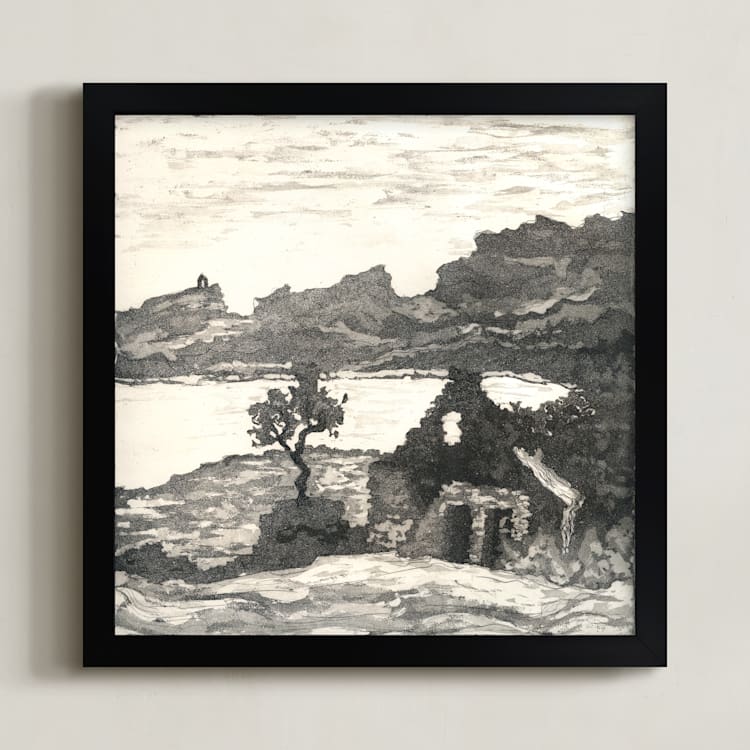 "The Melancholy of Stones" - Art Print in warm grey by Eva Marion - Framed