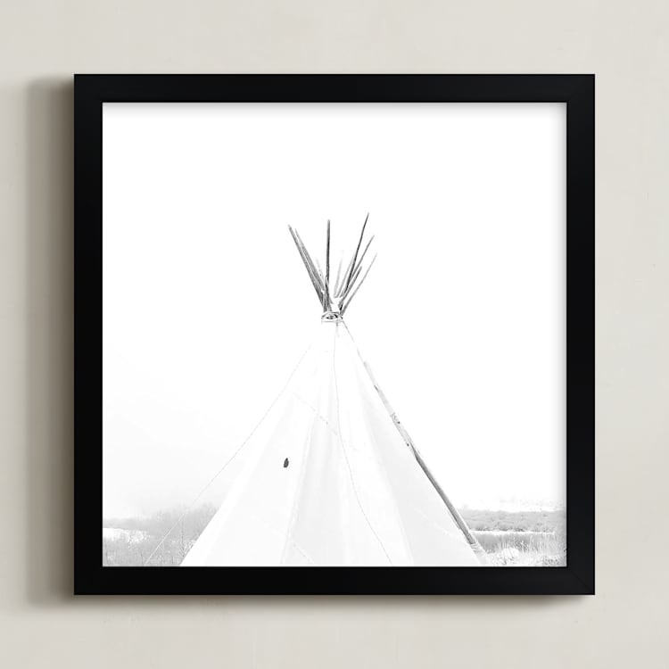 "Dwell in Possibility" - Art Print in Black and White by Land Collioure Le Coq - Framed