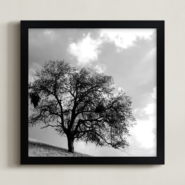 "Twisted In Time" - Art Print in shades of black by Leslie Le Coq - Framed